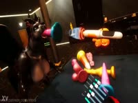 Mutated animal xxx getting smashed by multiple sex toys